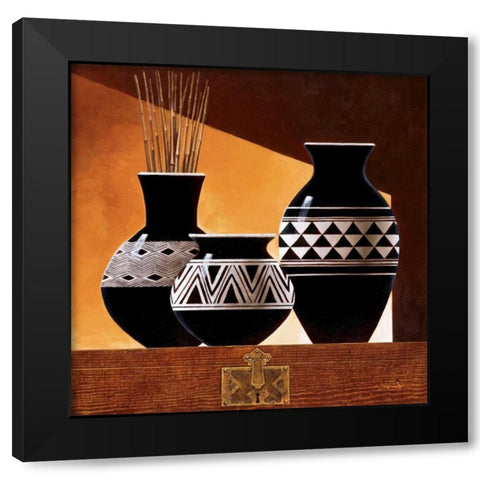 Patterns in Ebony II Black Modern Wood Framed Art Print by Mallett, Keith