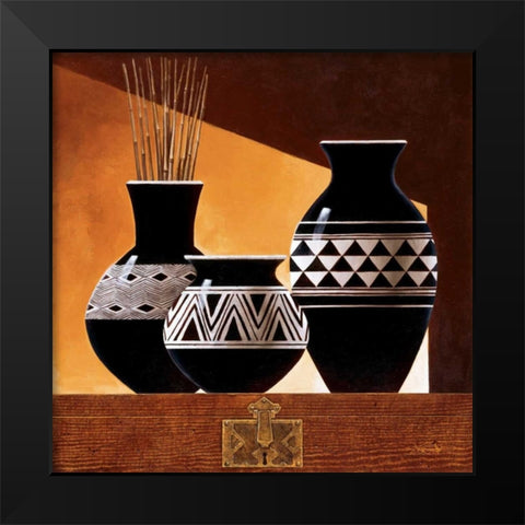 Patterns in Ebony II Black Modern Wood Framed Art Print by Mallett, Keith
