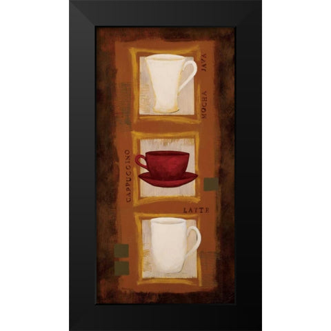 Cafe Jazz Black Modern Wood Framed Art Print by Vindedzis, Rita