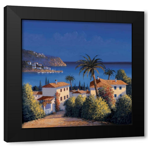 Mediterranean Morning Shadows I Black Modern Wood Framed Art Print with Double Matting by Short, David