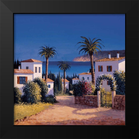 Mediterranean Morning Shadows II Black Modern Wood Framed Art Print by Short, David