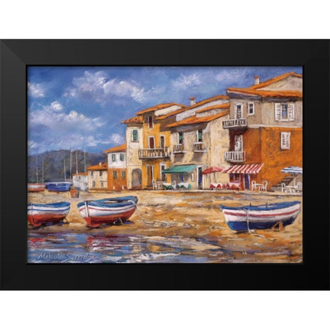 Waters Edge Black Modern Wood Framed Art Print by Surridge, Malcolm