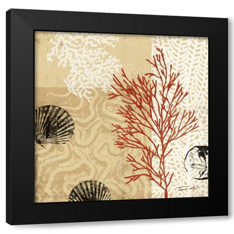 Coral Impressions II Black Modern Wood Framed Art Print with Double Matting by Venter, Tandi