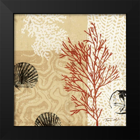 Coral Impressions II Black Modern Wood Framed Art Print by Venter, Tandi
