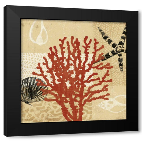 Coral Impressions III Black Modern Wood Framed Art Print by Venter, Tandi