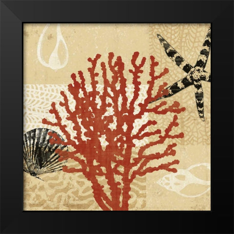 Coral Impressions III Black Modern Wood Framed Art Print by Venter, Tandi