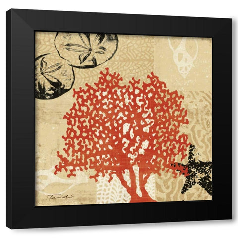 Coral Impressions IV Black Modern Wood Framed Art Print by Venter, Tandi