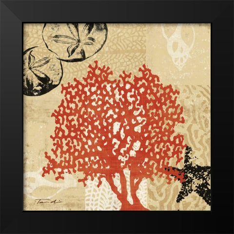 Coral Impressions IV Black Modern Wood Framed Art Print by Venter, Tandi