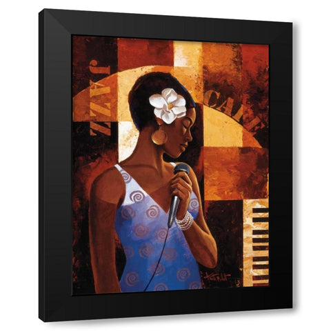 Jazz Cafe Black Modern Wood Framed Art Print by Mallett, Keith