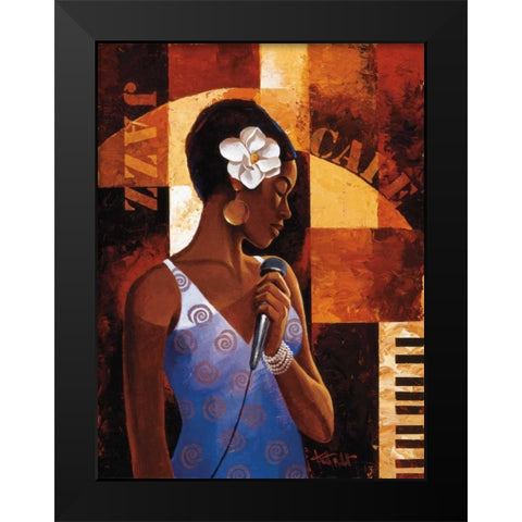Jazz Cafe Black Modern Wood Framed Art Print by Mallett, Keith