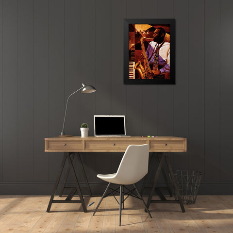 Jazz Club Black Modern Wood Framed Art Print by Mallett, Keith