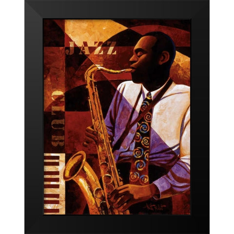 Jazz Club Black Modern Wood Framed Art Print by Mallett, Keith