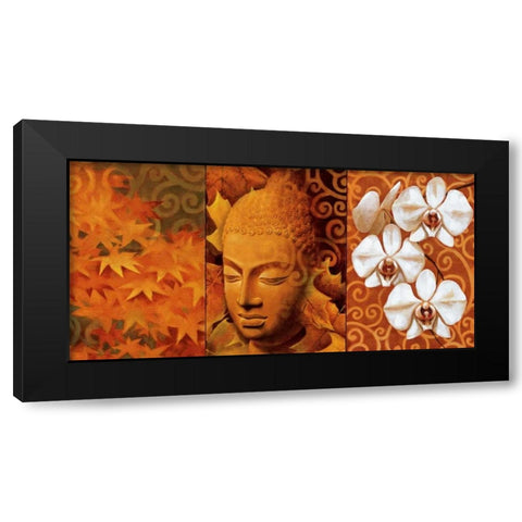 Buddha Panel II Black Modern Wood Framed Art Print with Double Matting by Mallett, Keith