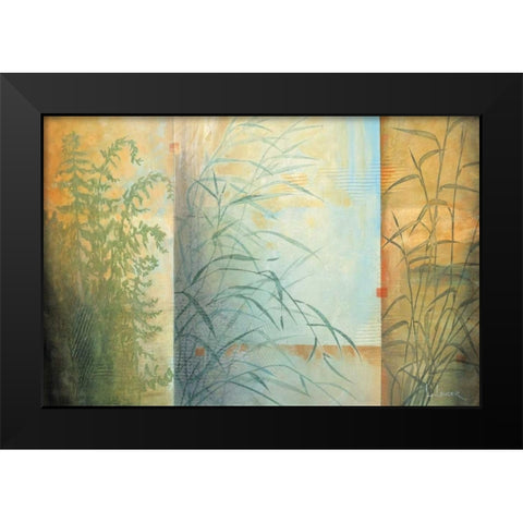 Ferns and Grasses Black Modern Wood Framed Art Print by Li-Leger, Don