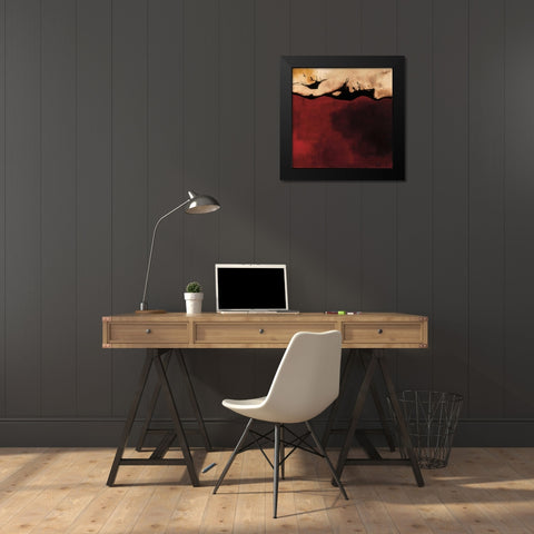 Fire Black Modern Wood Framed Art Print by Maitland, Laurie