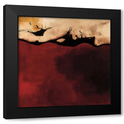 Fire Black Modern Wood Framed Art Print by Maitland, Laurie