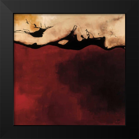 Fire Black Modern Wood Framed Art Print by Maitland, Laurie