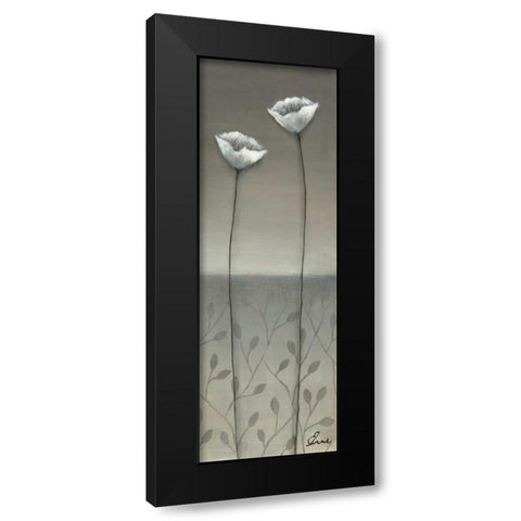 Fleur Blanc II Black Modern Wood Framed Art Print with Double Matting by Eve