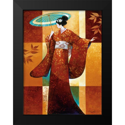 Misaki Black Modern Wood Framed Art Print by Mallett, Keith