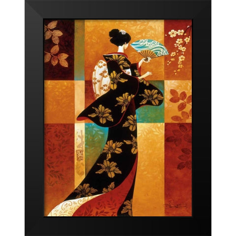 Sakura Black Modern Wood Framed Art Print by Mallett, Keith