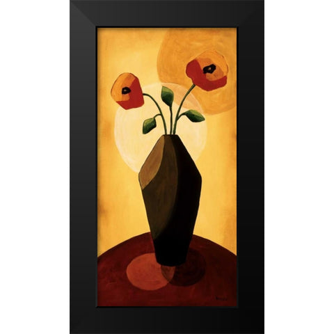 Floral Expressions II Black Modern Wood Framed Art Print by Sewell, Krista