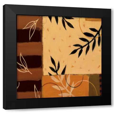 Leaf Poem I Black Modern Wood Framed Art Print by Dorf, Susan