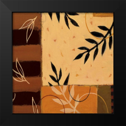 Leaf Poem I Black Modern Wood Framed Art Print by Dorf, Susan