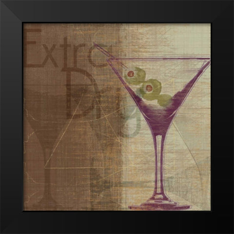 Extra Dry Black Modern Wood Framed Art Print by Venter, Tandi