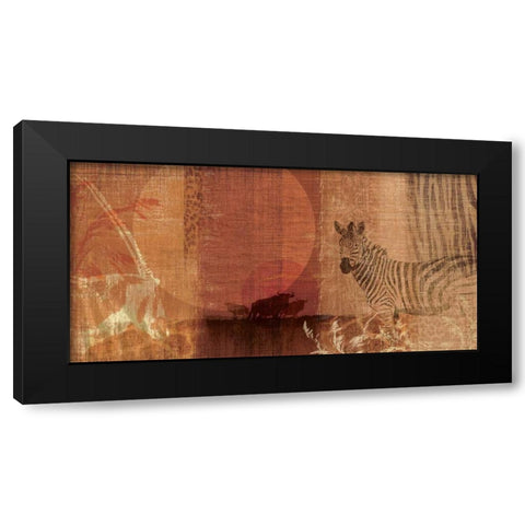 Safari Sunset I Black Modern Wood Framed Art Print by Venter, Tandi