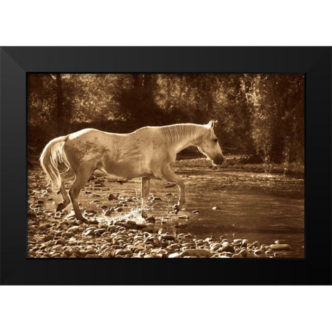 The Crossing Black Modern Wood Framed Art Print by Caro, Wendy
