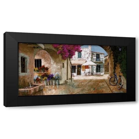 Picking Up Flowers Black Modern Wood Framed Art Print with Double Matting by Archambault, Gilles