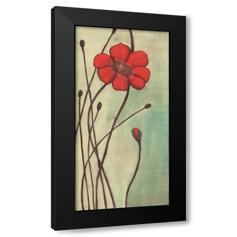 Eclat Rouge Black Modern Wood Framed Art Print by Codo, Ella