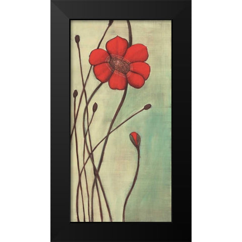 Eclat Rouge Black Modern Wood Framed Art Print by Codo, Ella