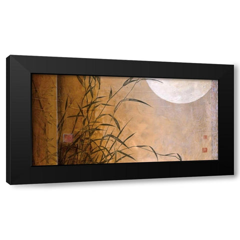 Lakeside Moonrise Black Modern Wood Framed Art Print by Li-Leger, Don