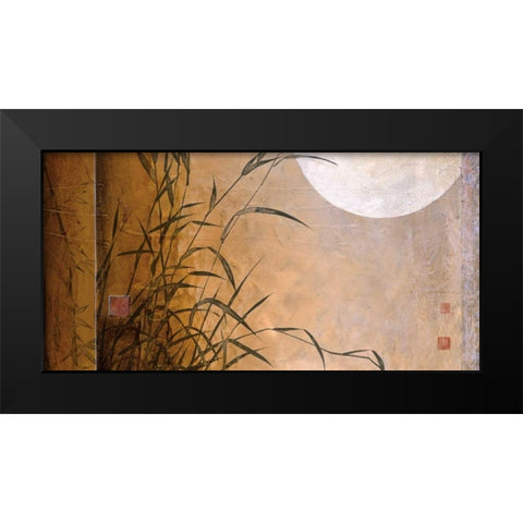 Lakeside Moonrise Black Modern Wood Framed Art Print by Li-Leger, Don