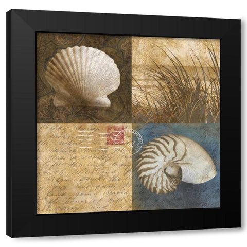 Seaside Memories I Black Modern Wood Framed Art Print with Double Matting by Mallett, Keith