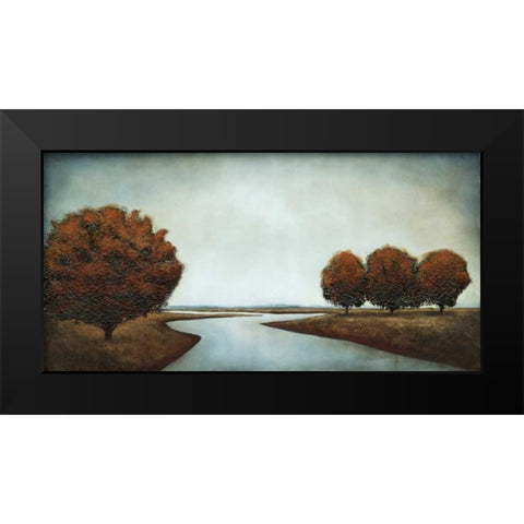 Silver Reflections Black Modern Wood Framed Art Print by St.Germain, Patrick