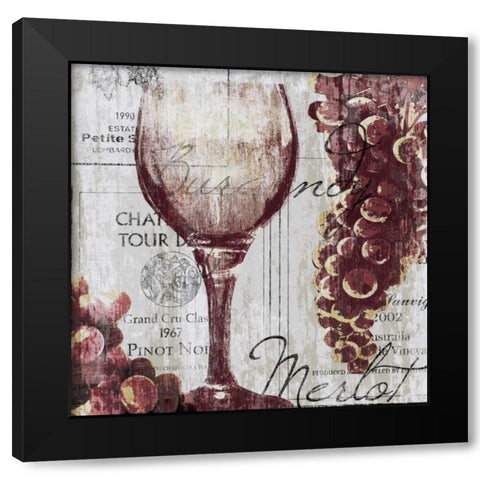 Shades of Red I Black Modern Wood Framed Art Print with Double Matting by Venter, Tandi