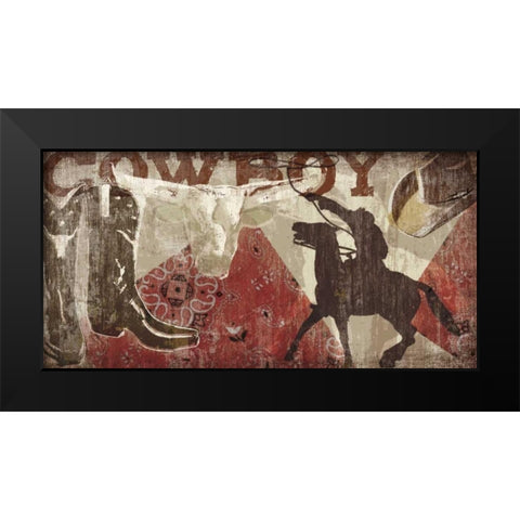 Saddle Up I Black Modern Wood Framed Art Print by Venter, Tandi