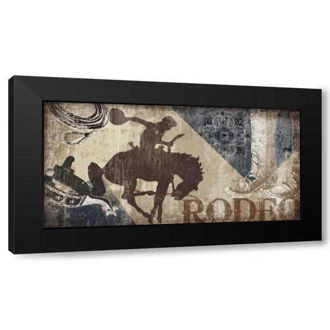 Saddle Up II Black Modern Wood Framed Art Print by Venter, Tandi