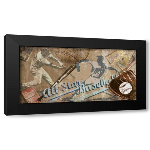 Home Run Black Modern Wood Framed Art Print by Venter, Tandi