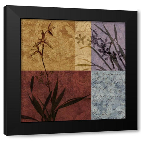 Floral and Still Life Refrain I Black Modern Wood Framed Art Print by Mallett, Keith