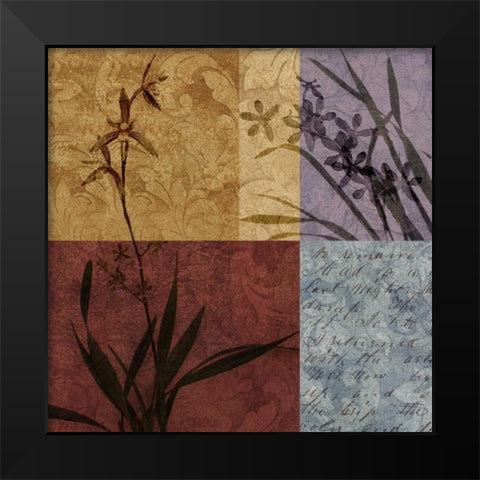 Floral and Still Life Refrain I Black Modern Wood Framed Art Print by Mallett, Keith