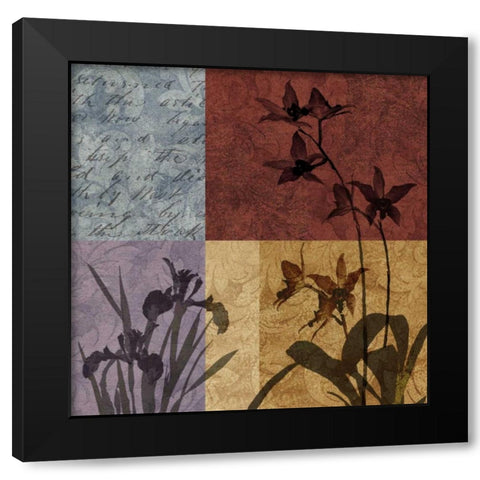 Floral and Still Life Refrain II Black Modern Wood Framed Art Print by Mallett, Keith