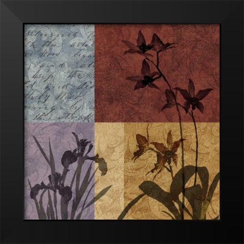 Floral and Still Life Refrain II Black Modern Wood Framed Art Print by Mallett, Keith