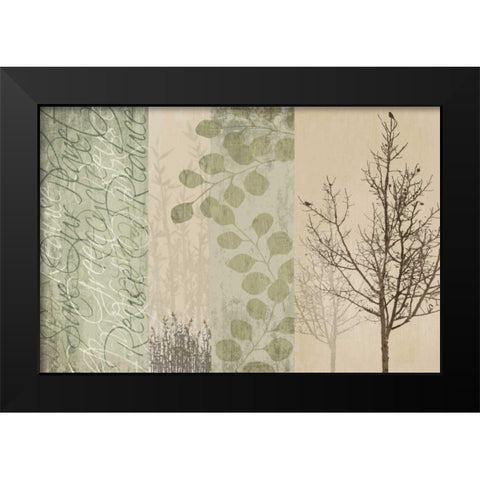 Go Green Black Modern Wood Framed Art Print by Venter, Tandi