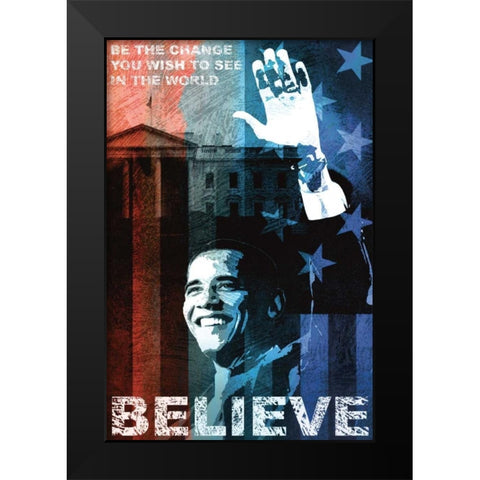 Believe Black Modern Wood Framed Art Print by Mallett, Keith