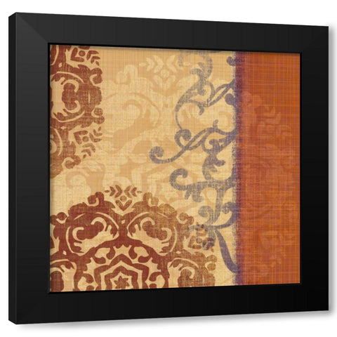 Linen Spice Black Modern Wood Framed Art Print by Venter, Tandi