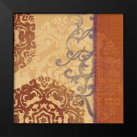 Linen Spice Black Modern Wood Framed Art Print by Venter, Tandi