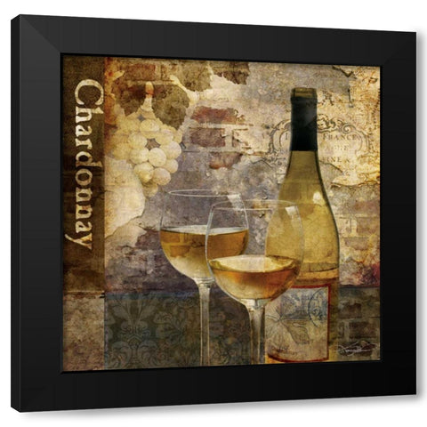 Chardonnay Black Modern Wood Framed Art Print with Double Matting by Mallett, Keith